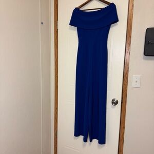 Antonio Melani Jumpsuit Royal Blue Off The Shoulder Size 0